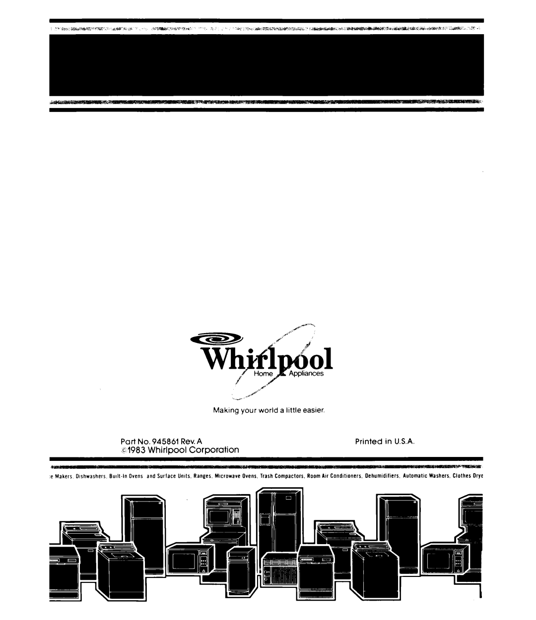 Whirlpool ET19TK manual Rev.A Cl983 Whirlpool Corporation 