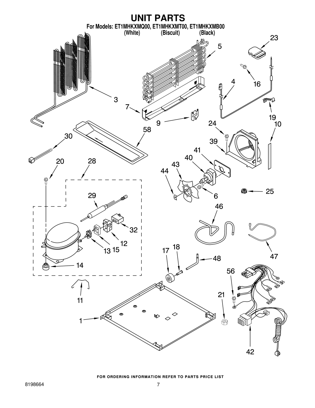 Whirlpool ET1MHKXMQ00, ET1MHKXMT00, ET1MHKXMB00 manual Unit Parts 