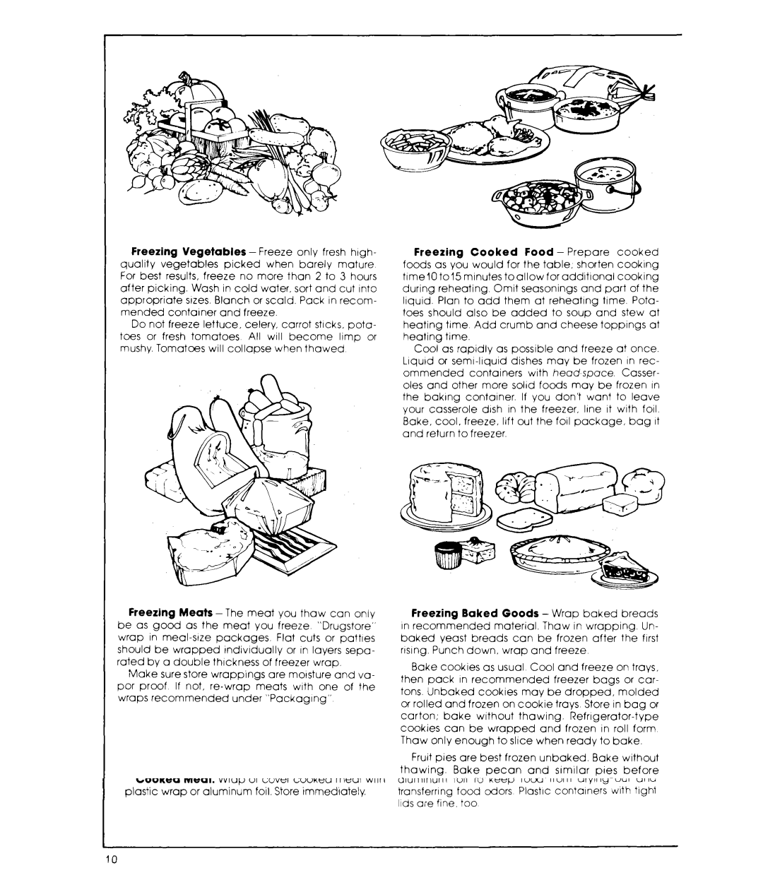 Whirlpool ET20EK manual Freezing Baked Goods-Wrap baked breads 