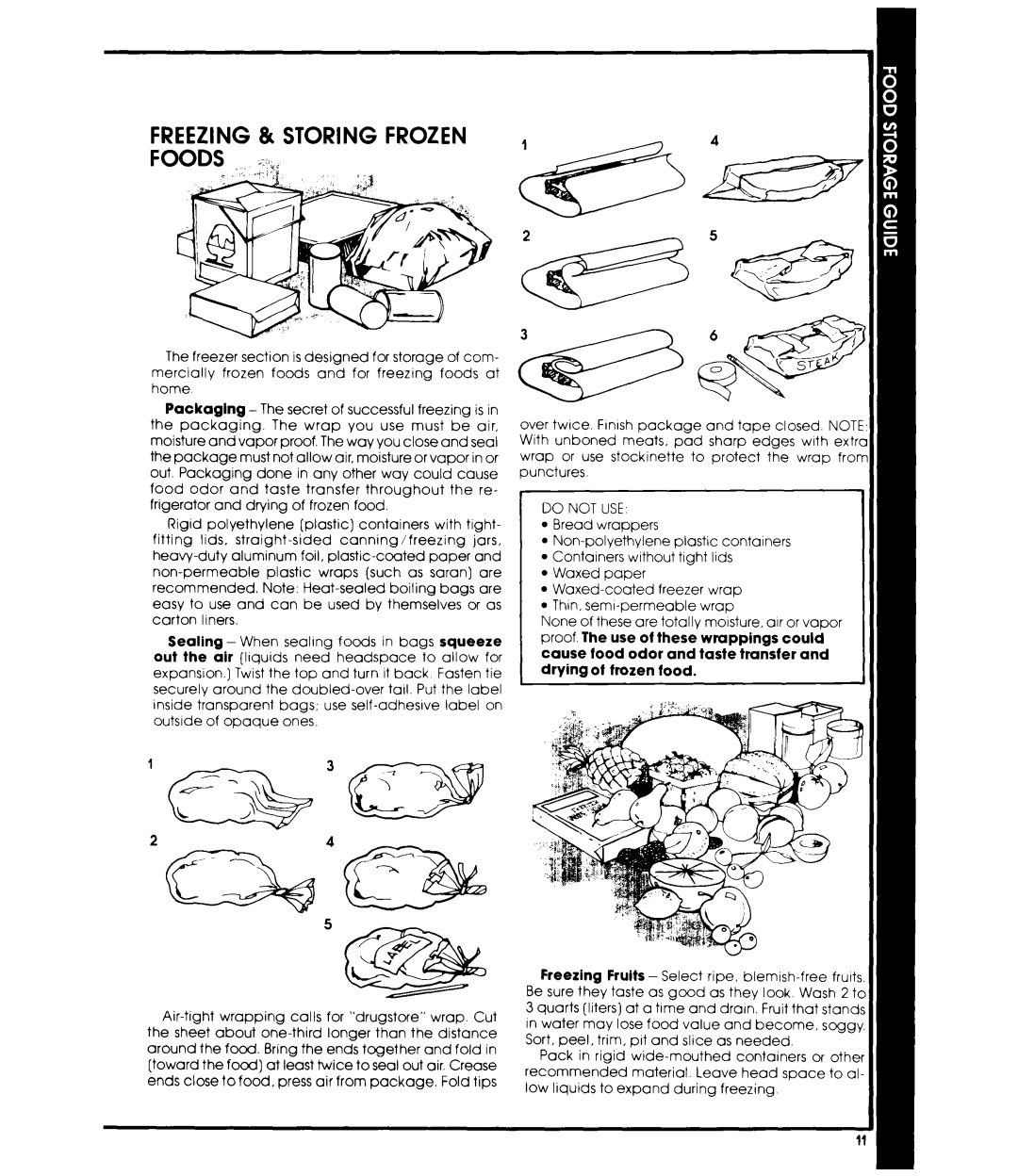 Whirlpool ET22MM manual Freezing & Storing Frozen Foods .rv, Do not 