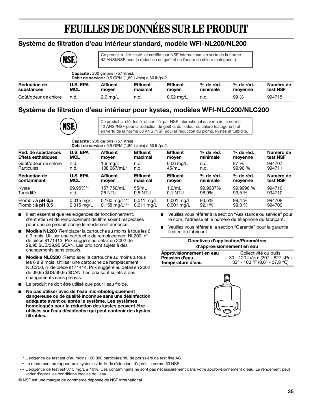 Whirlpool GR2SHTXKT03, ET8MTKXKQ01, GR2SHTXKT00, GR2SHTXKS03, GR2SHTXKL03, GR2SHTXKQ01 Feuilles DE Données SUR LE Produit 