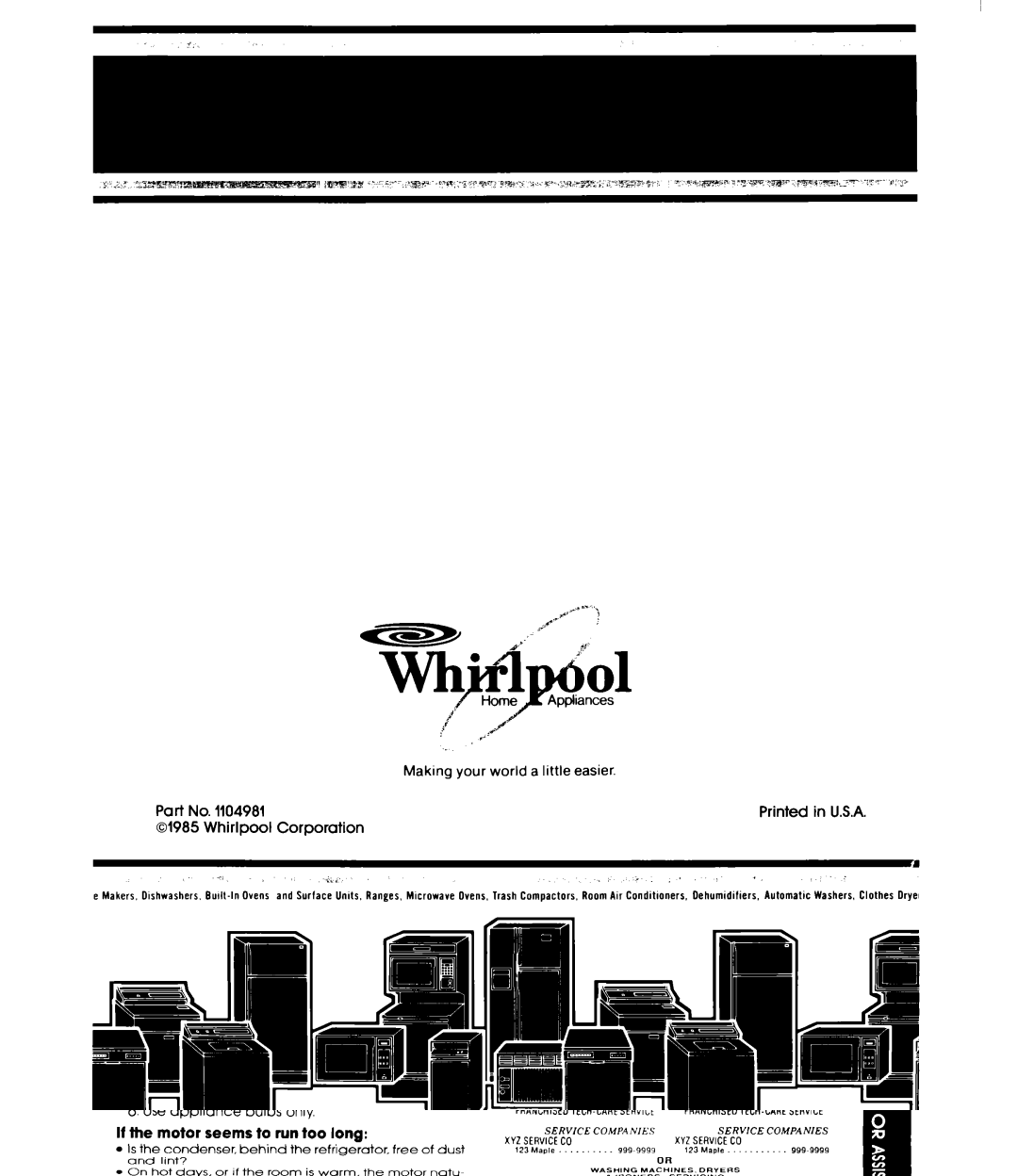 Whirlpool ETIGEK manual U.S.A 