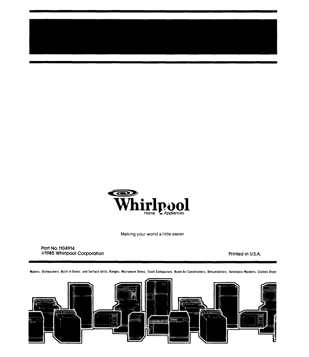 Whirlpool ETl2EC manual TKirlpool 