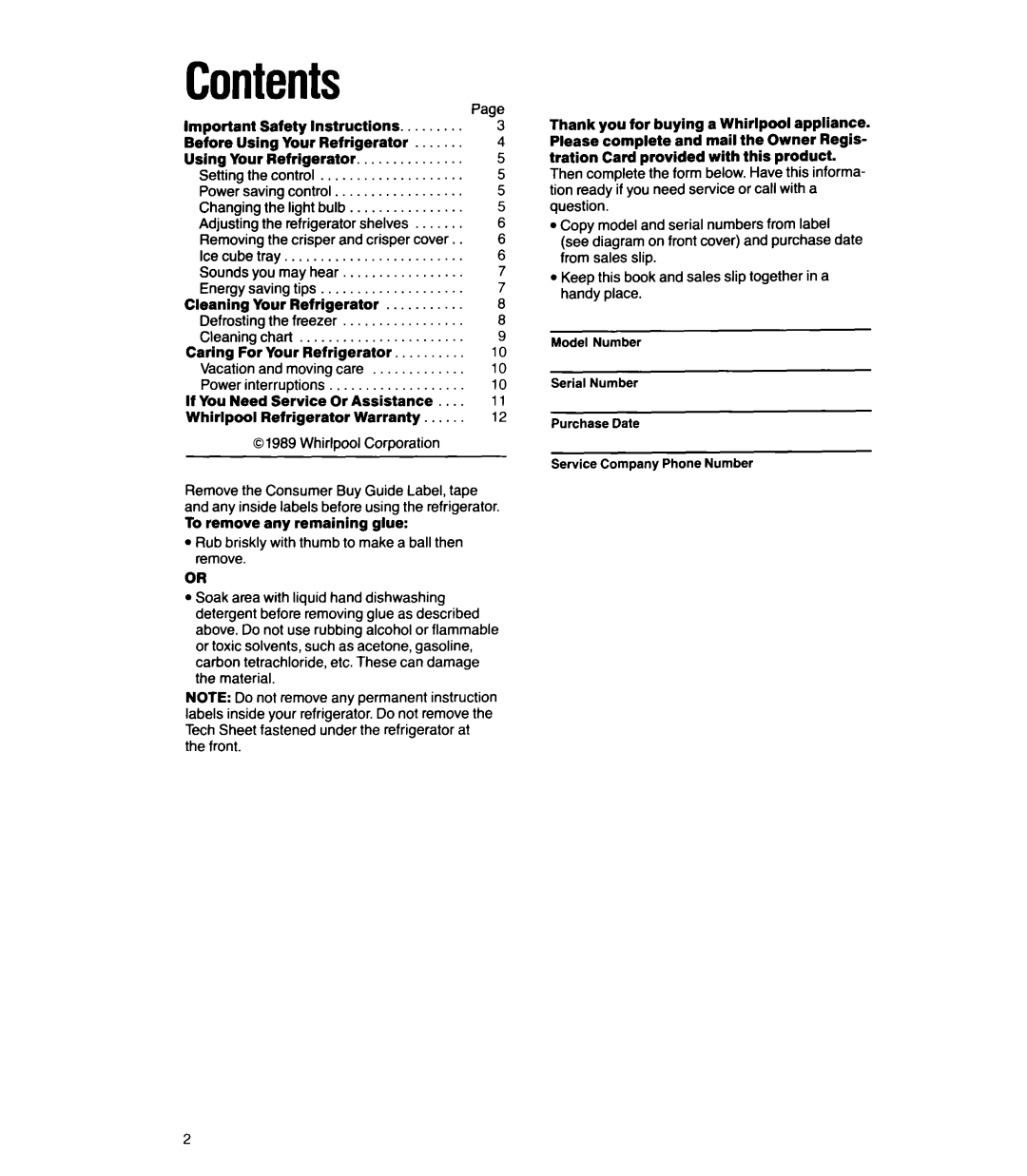 Whirlpool ETl4CC Instructions Before Using, Usfng Your Refrigerator, Power, Control, Cover Ice cube tray, You may hear 