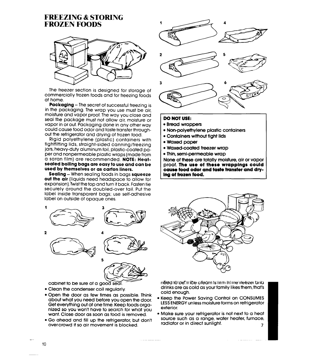 Whirlpool ETl6JK manual Do not USE, Bread wrappers 