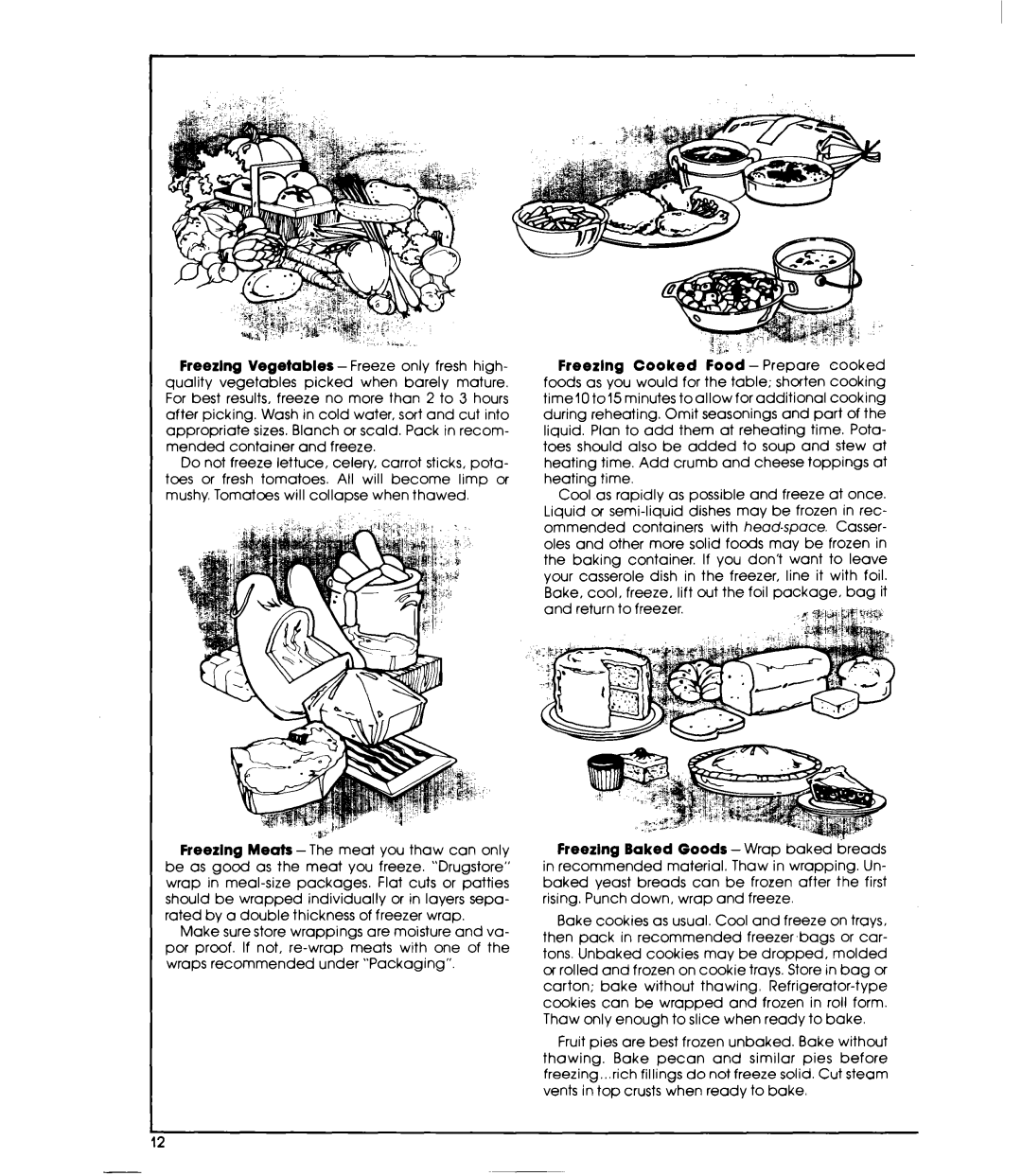 Whirlpool ETl7HK manual Freezlng Baked Goods -Wrap baked breads 