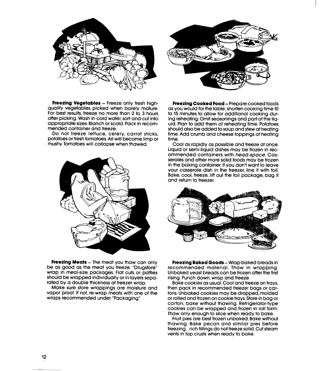 Whirlpool ETl8MK manual Freezing Baked Goods-Wrap baked breads 