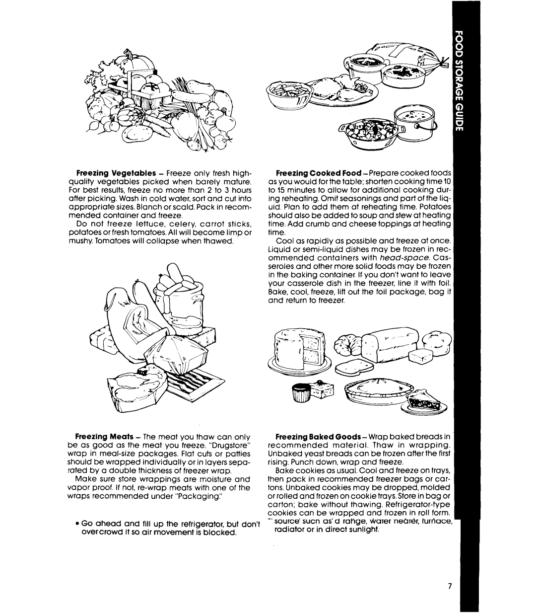 Whirlpool ETl8SK manual Freezing Baked Goods- Wrap baked breads 