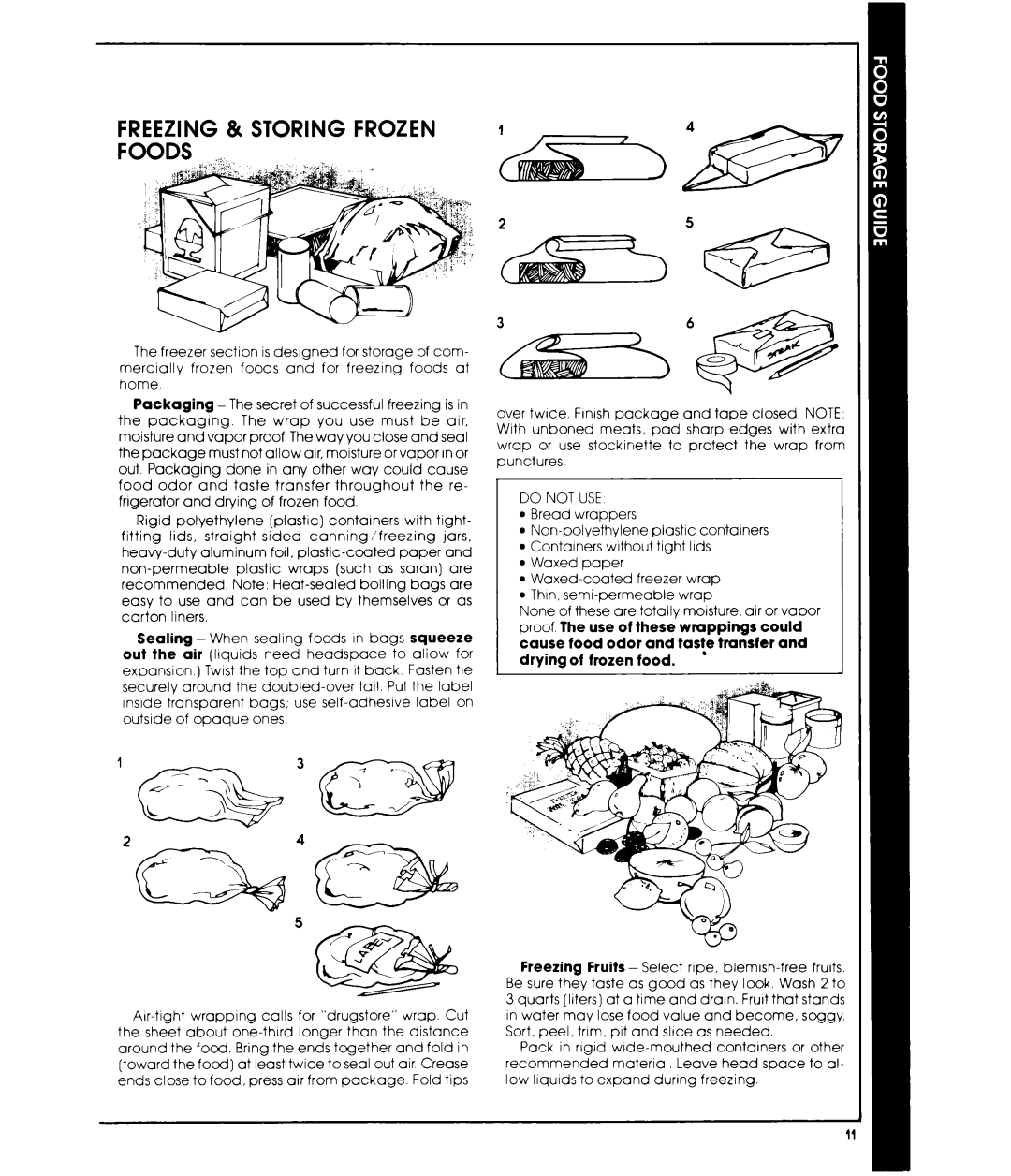 Whirlpool ETl8XK, ETL8VK manual Foods ./,..,i, Do not USE 