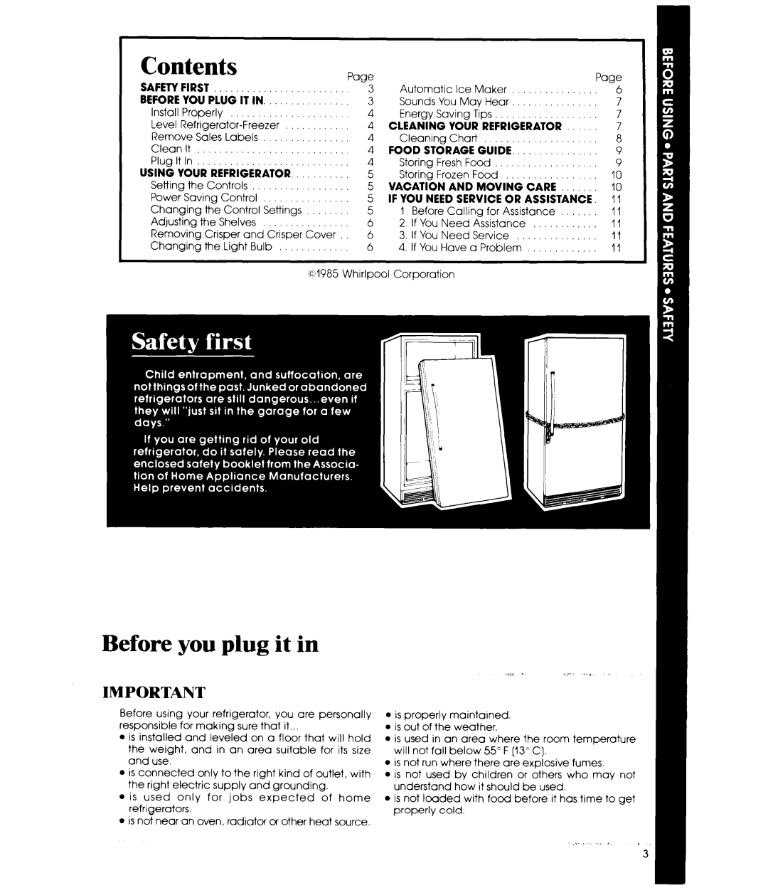 Whirlpool ETWM ws manual Contents, Before you plug it in 