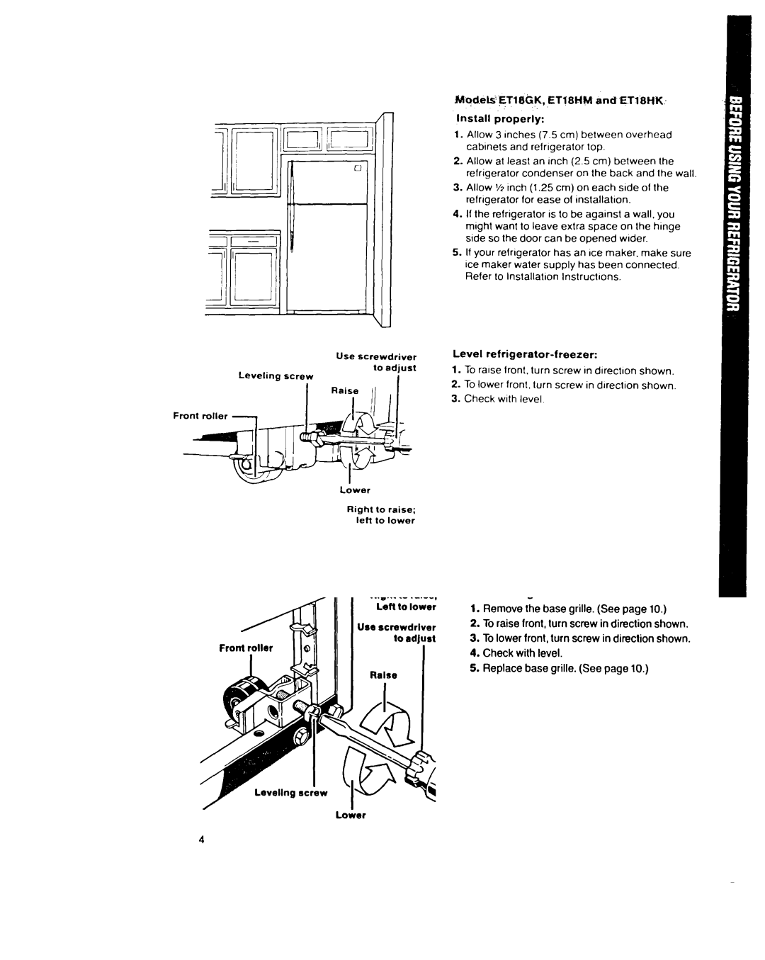 Whirlpool ETl8HM, ETZOGMET20GK, ETi8HK, EM8GK manual Use screwdriver 