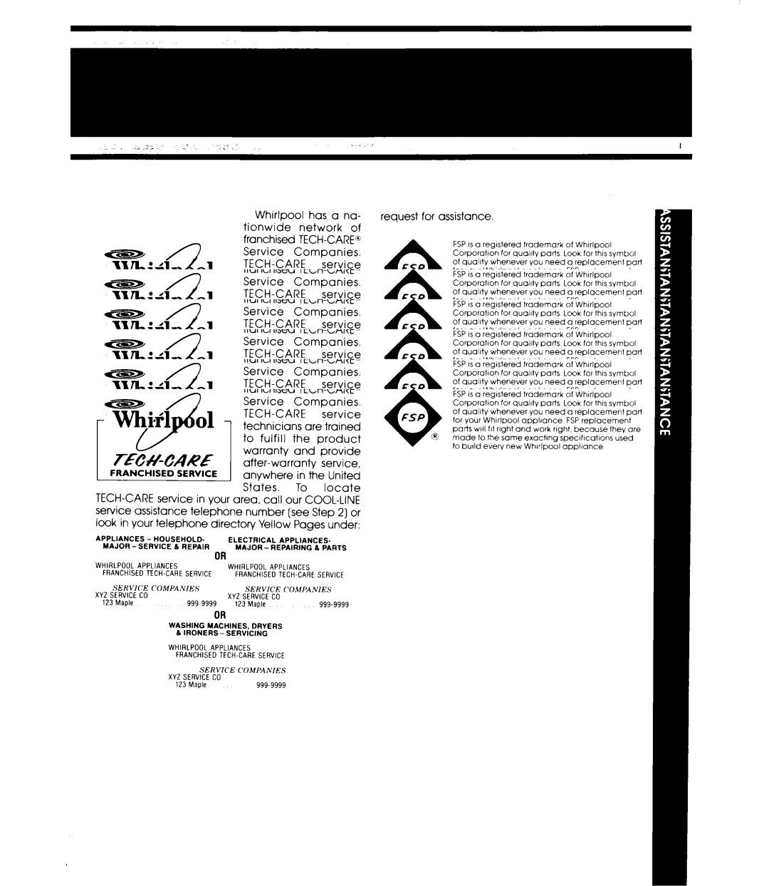 Whirlpool EV090F manual 