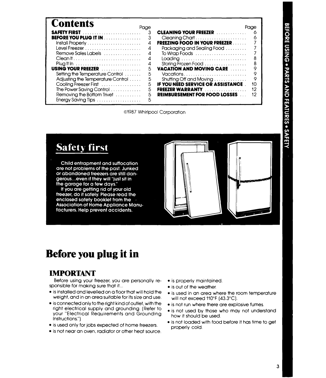 Whirlpool EV130C manual Before you plug it in, Contents 