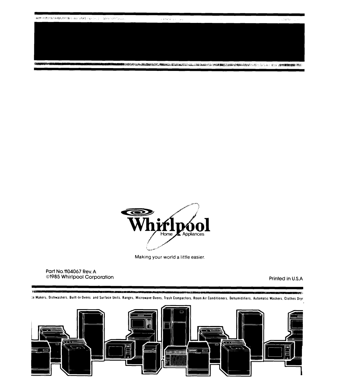 Whirlpool EV130E manual Part No.ll04067 Rev, a 