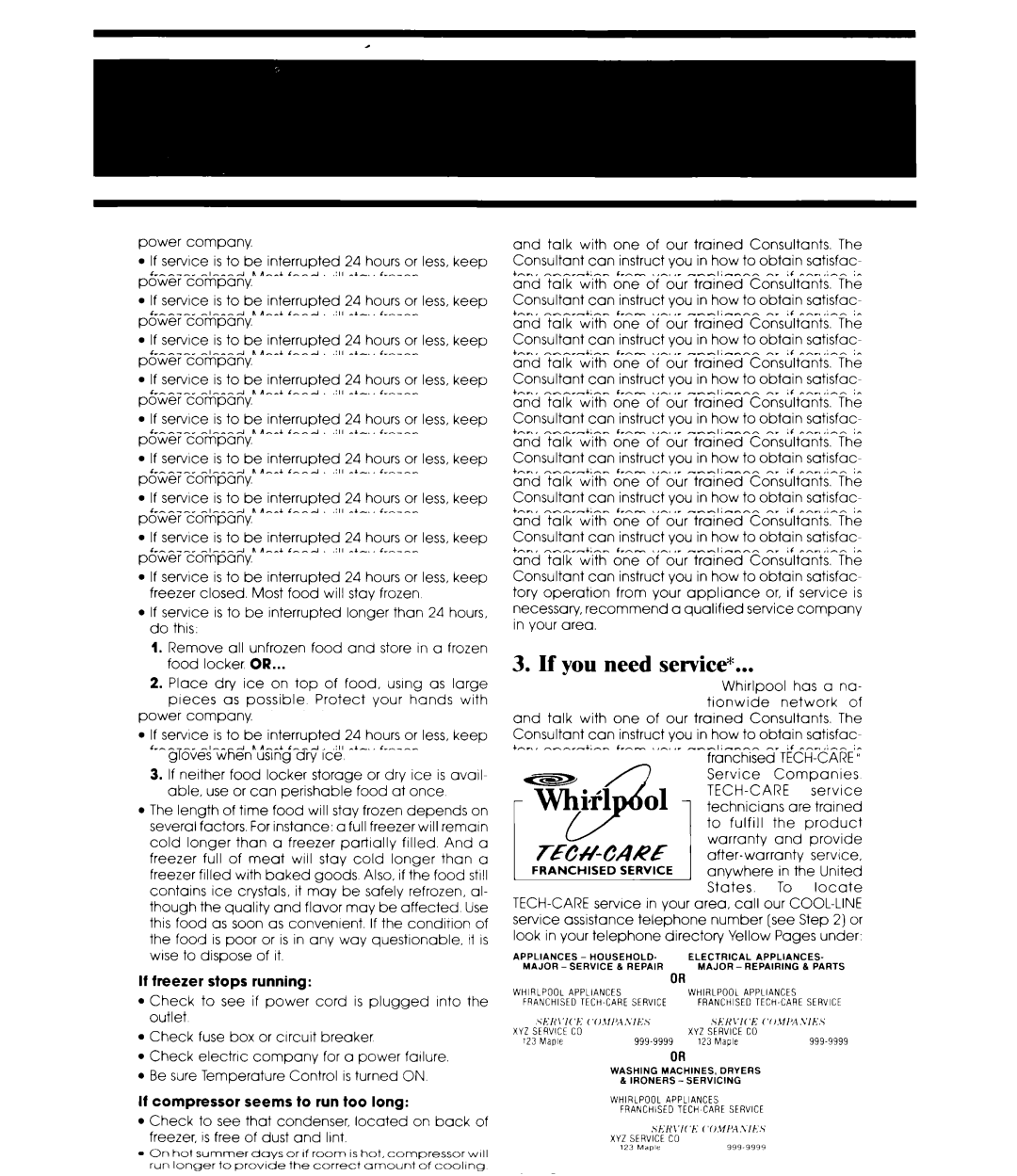 Whirlpool EV150CXR manual Whirlpool 