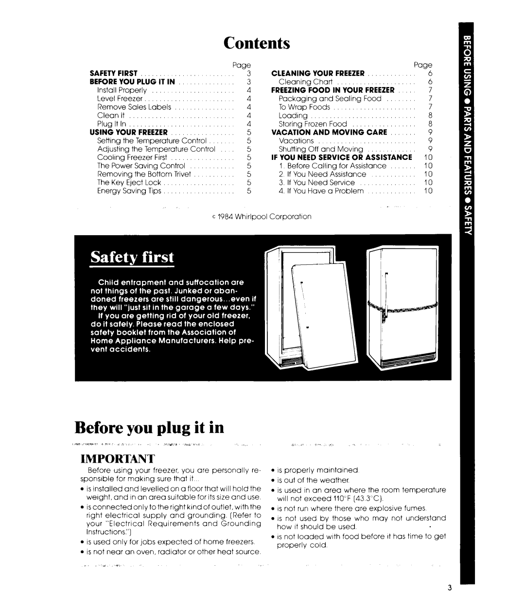 Whirlpool EV150CXR manual Contents, Before you plug it in 
