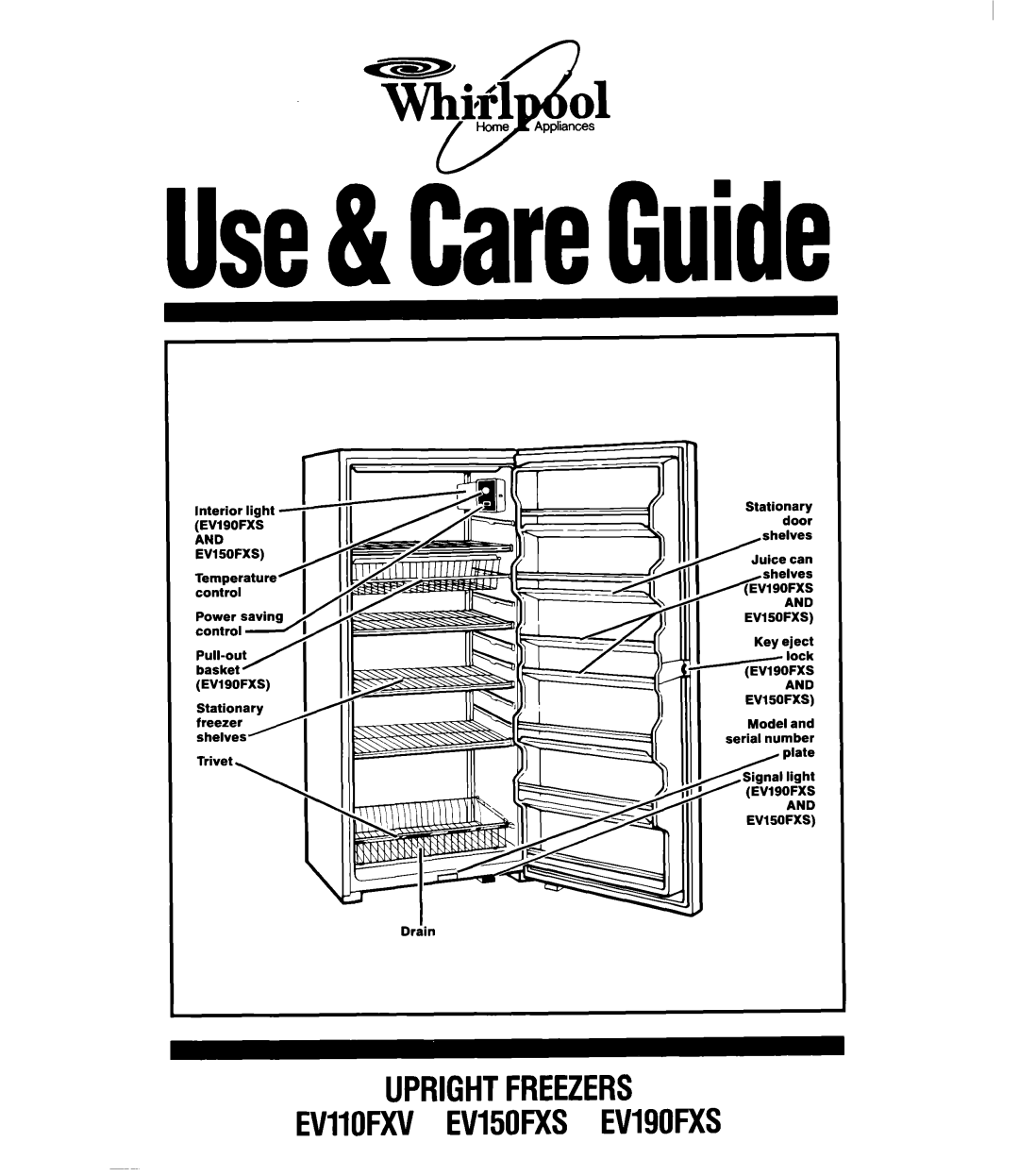 Whirlpool EVllOFXV, EV150FXS, EVlSOFXS manual Use& CareGuide 