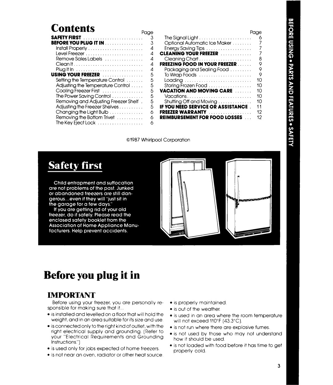 Whirlpool EV150N manual Before you plug it, Contents 