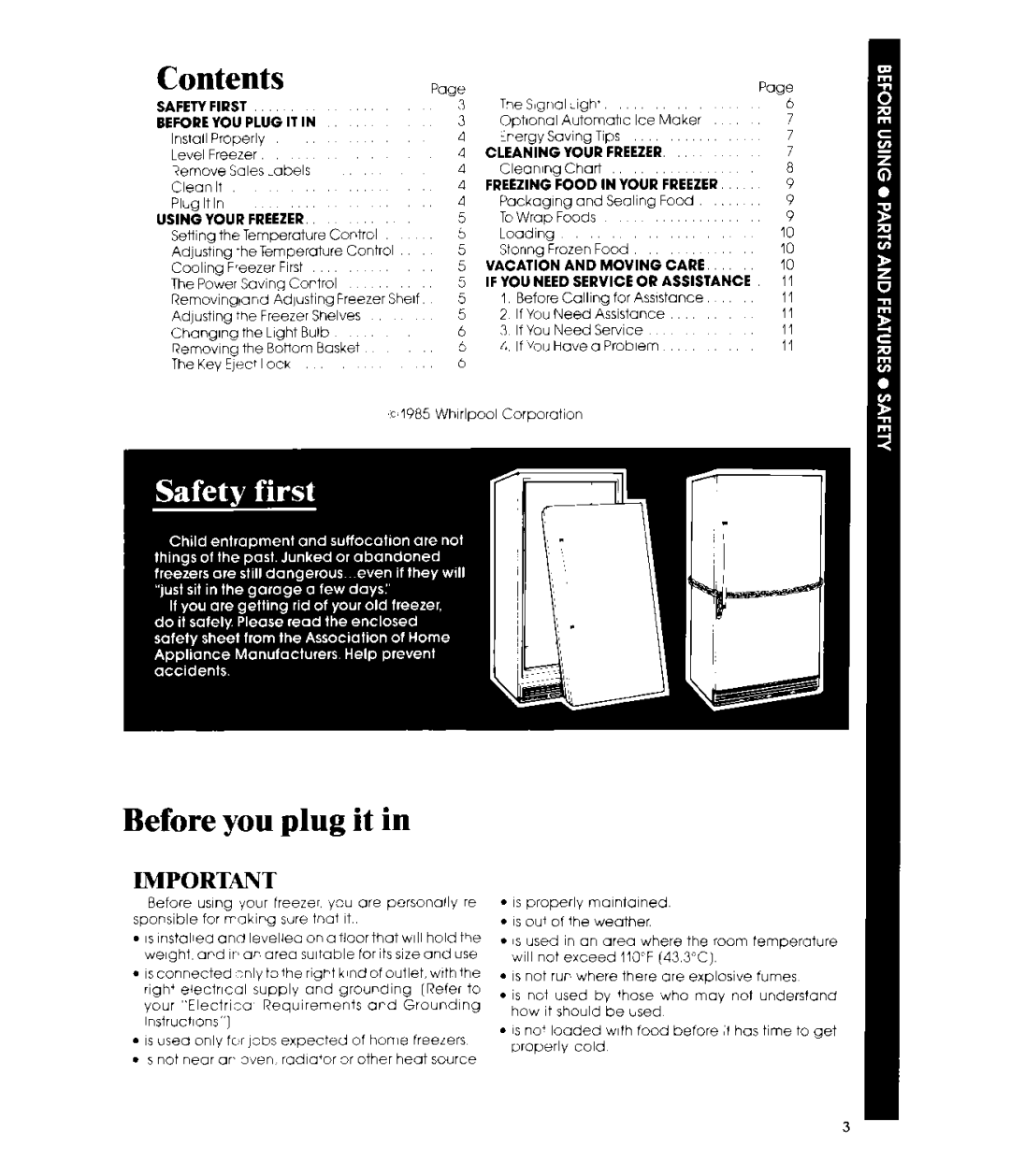 Whirlpool EV15HK manual Before you plug it, Contents 