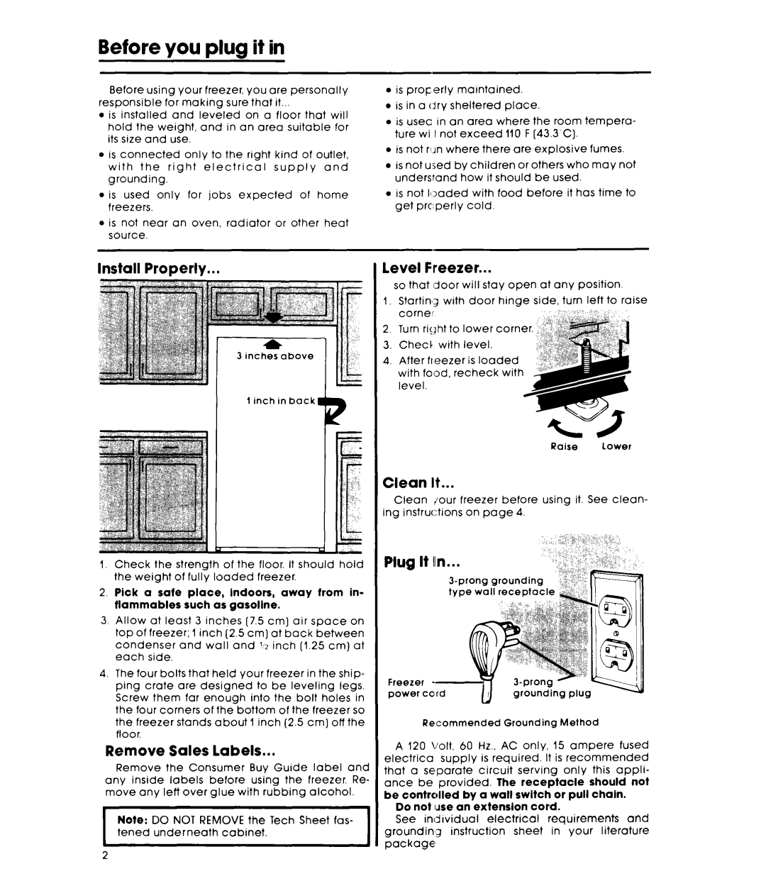 Whirlpool EV15OCXK warranty Before you plug it 