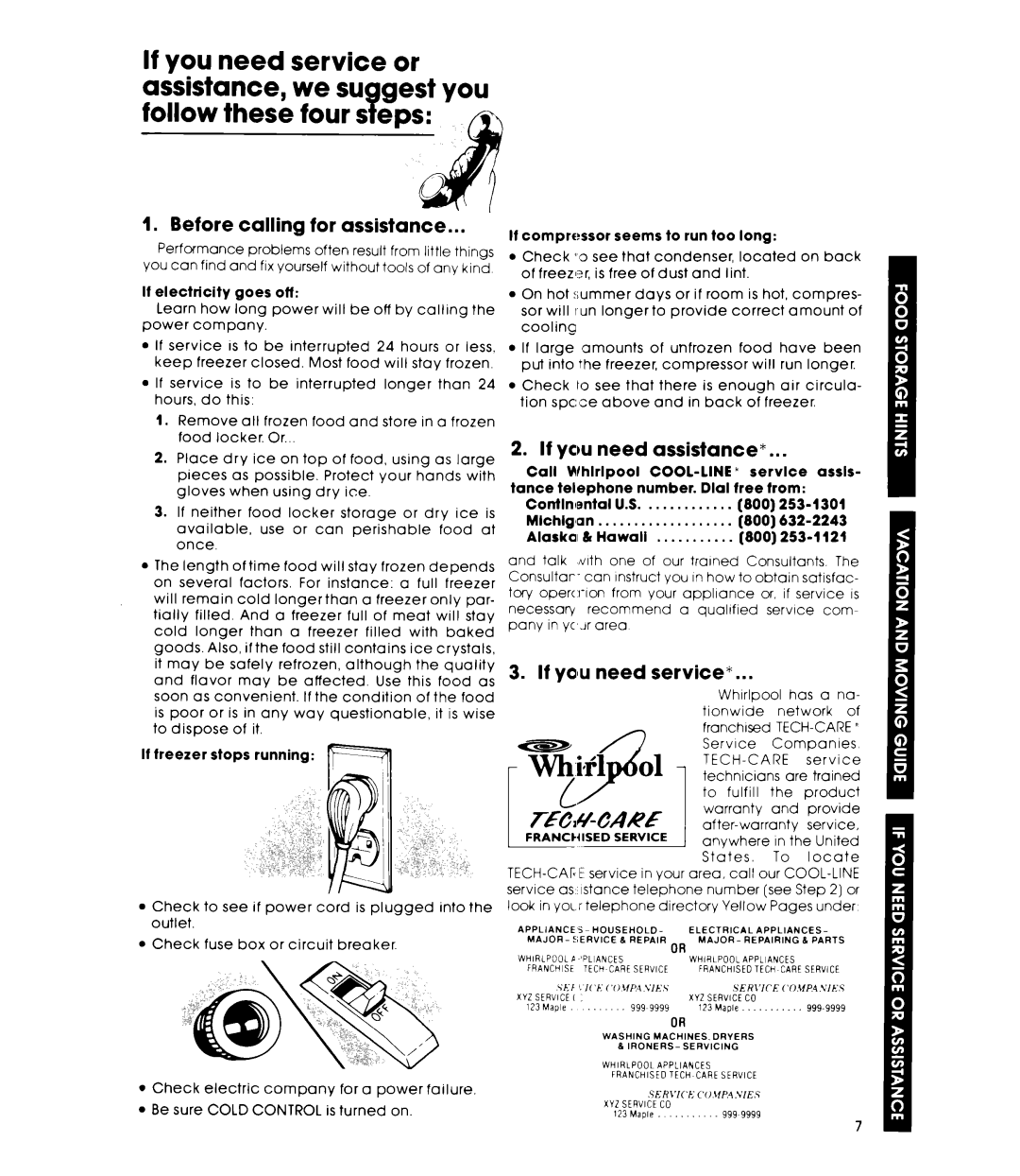 Whirlpool EV15OCXK warranty Before calling for assistance, If ycu need assistance, If yolu need service 