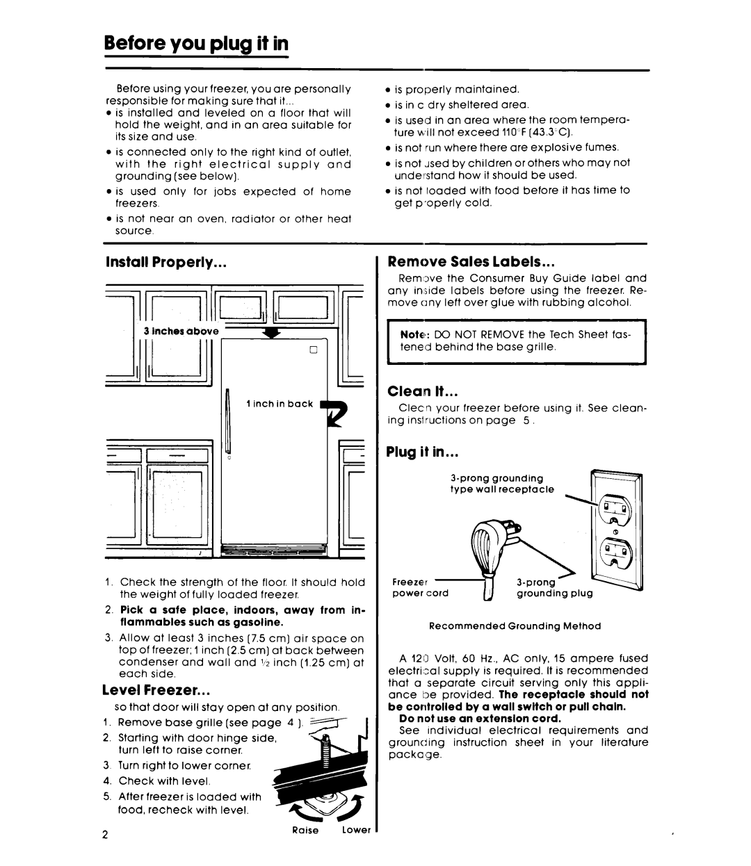 Whirlpool EV160EXK warranty Before you plug it 