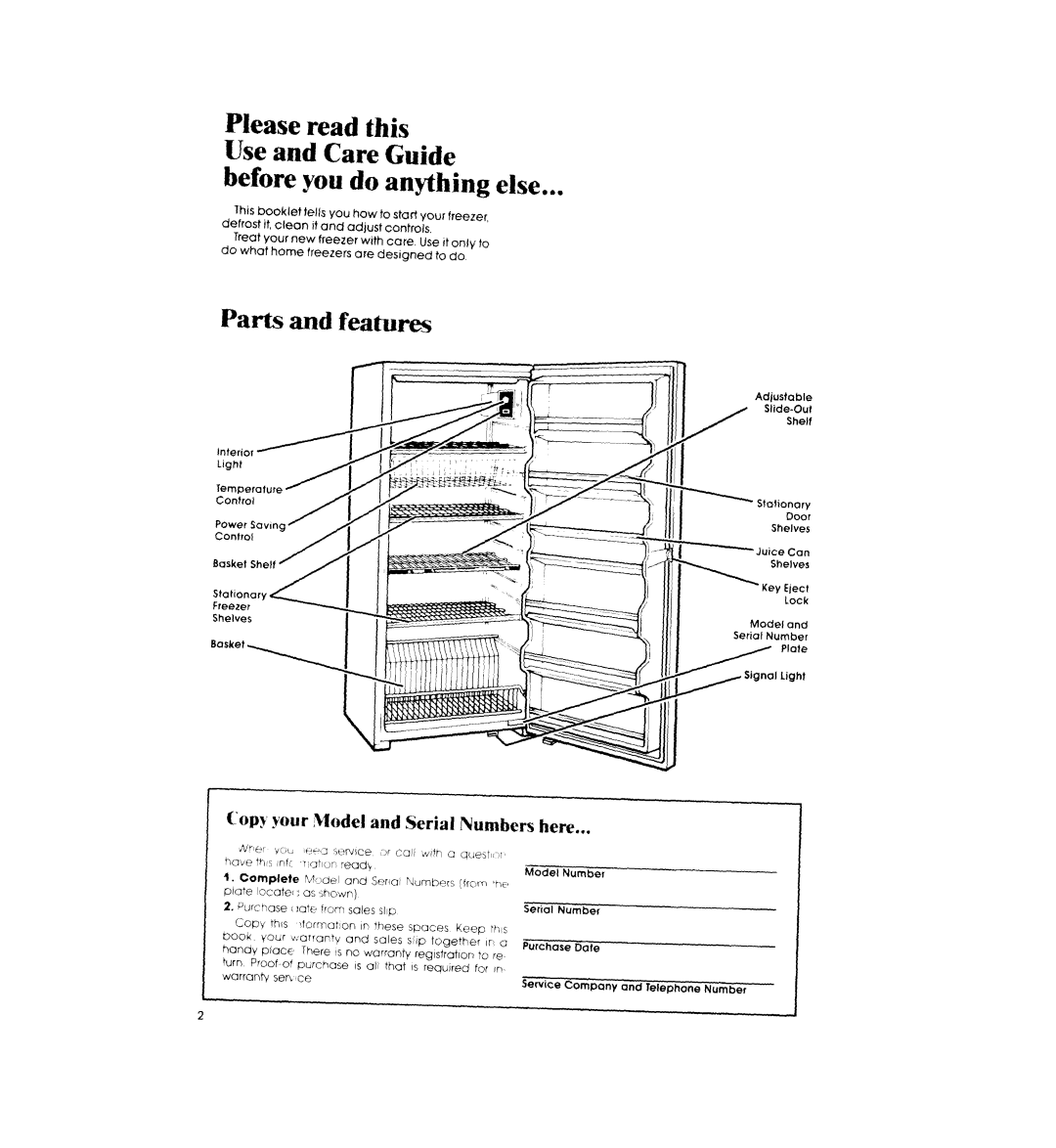 Whirlpool EV190E manual Before you do anything else, Copy your Model and Serial Numbers here, Purchase Date 