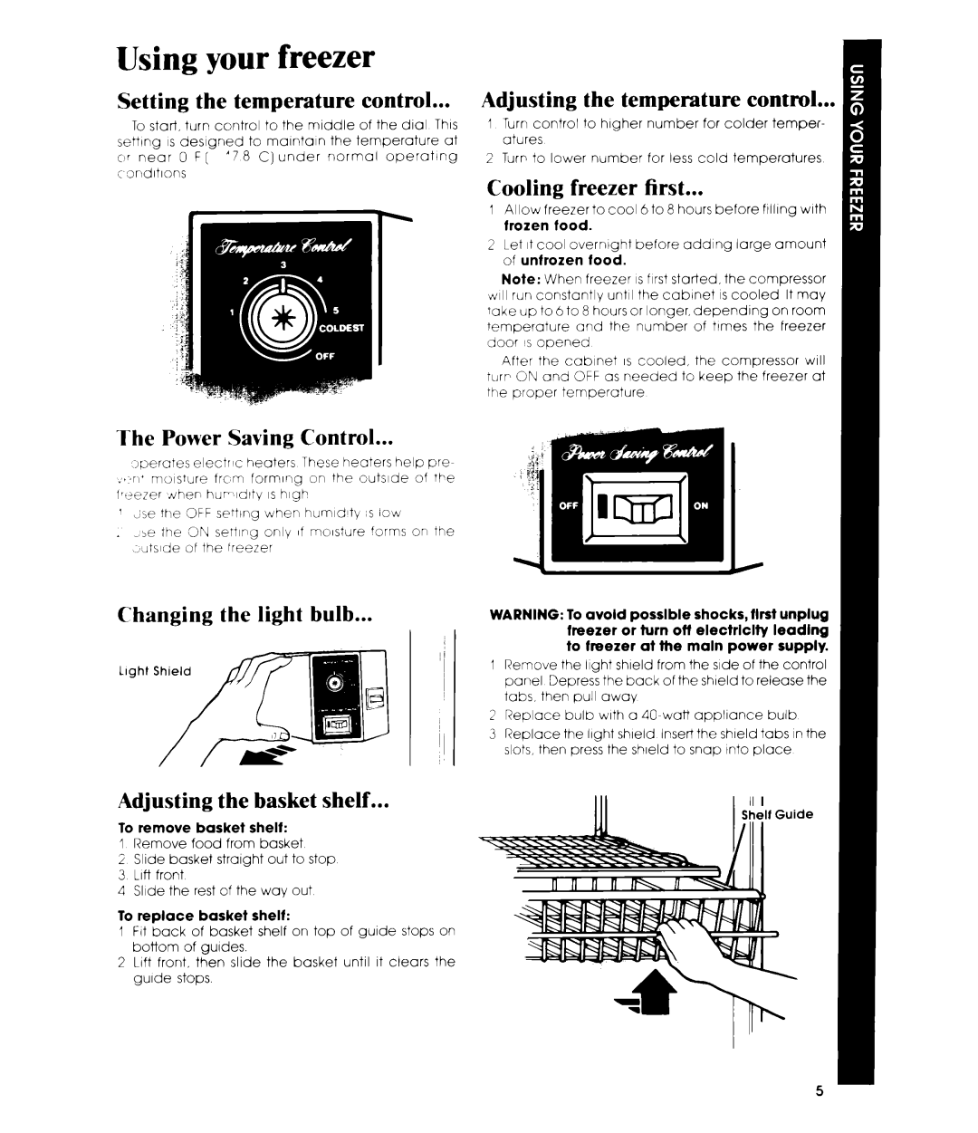 Whirlpool EV190E manual Using your freezer 