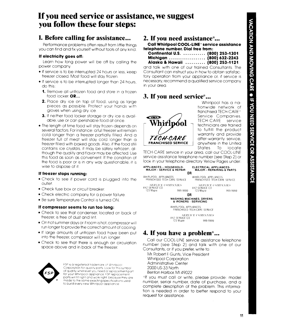 Whirlpool EV190F manual Before calling for assistance, If you need assistance, If you need service, If you have a problem 