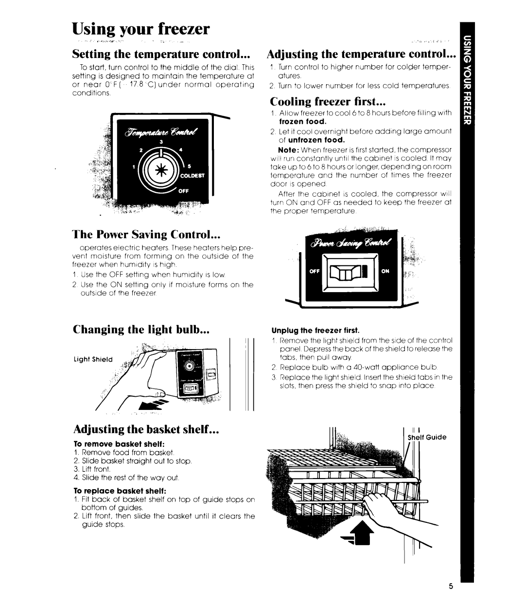 Whirlpool EV190F manual Using your freezer 