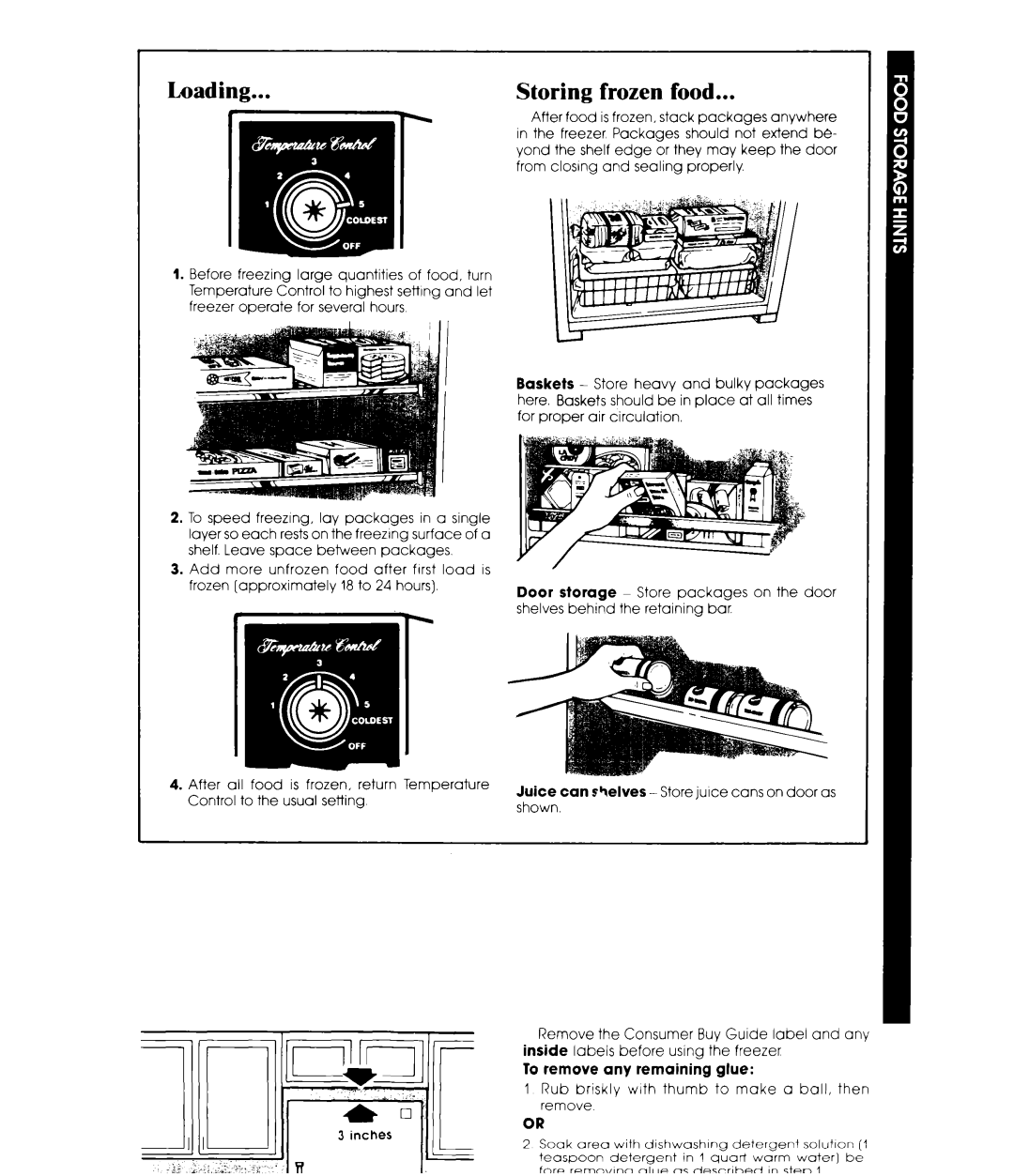 Whirlpool EV190F manual Loading, Storing frozen food 