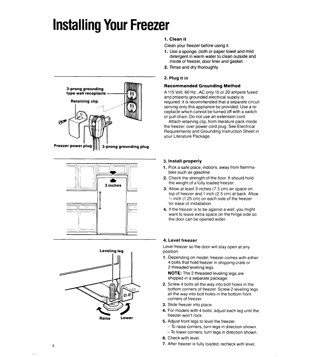 Whirlpool EW150FX, EV190NX, EV150NX InstallingYourFreezer, Clean your freezer before using it, Rinse and dry thoroughly 