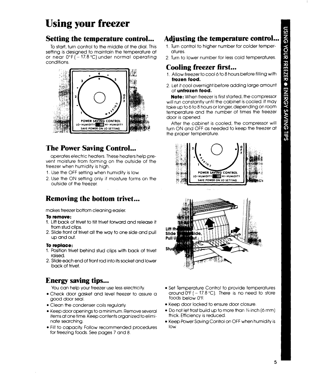 Whirlpool EVIIOCXR manual Using your freezer 