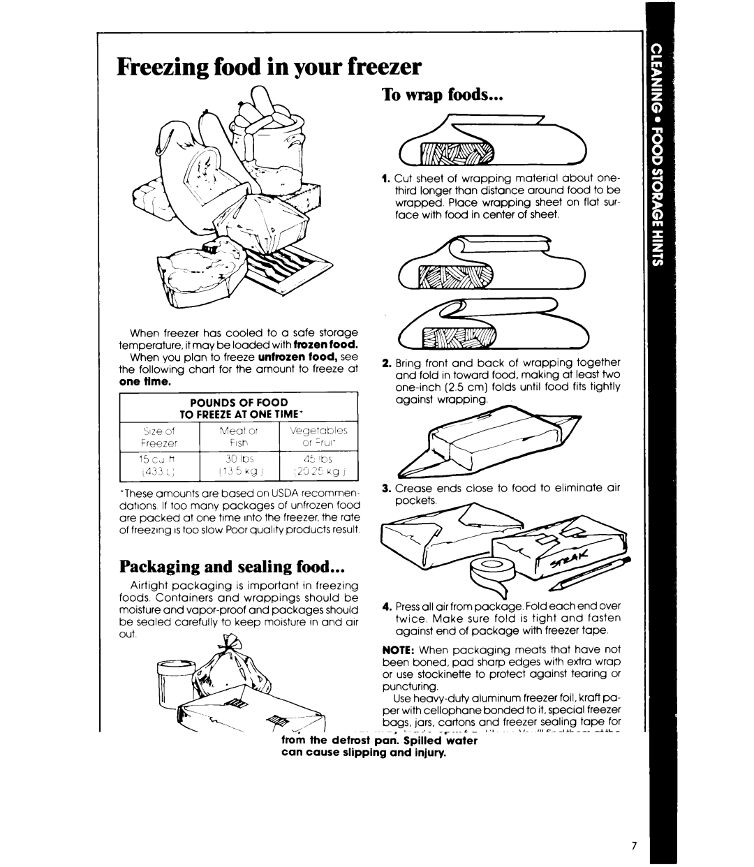 Whirlpool EVISHEXP manual Freezing food in your freezer, To wrap foods 