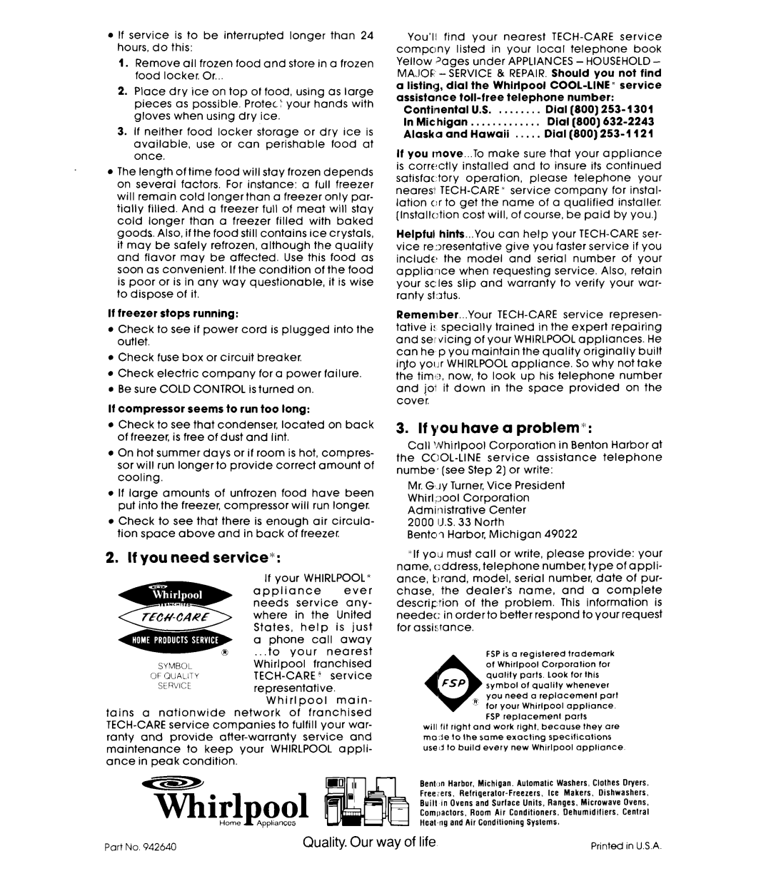 Whirlpool EVISHKXK manual If you Need 