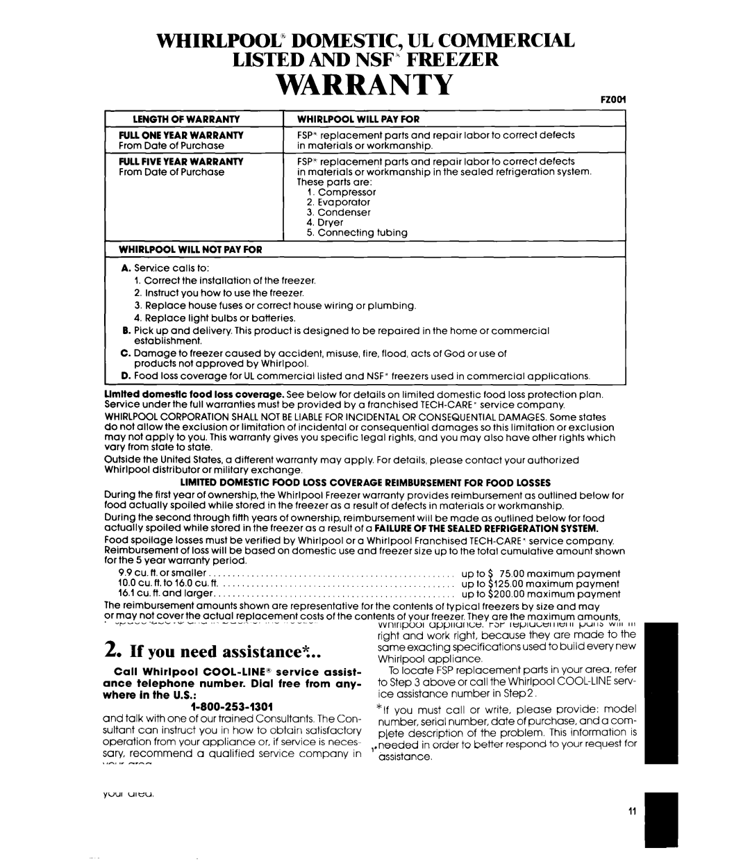 Whirlpool EVISOF manual Whirlpool 