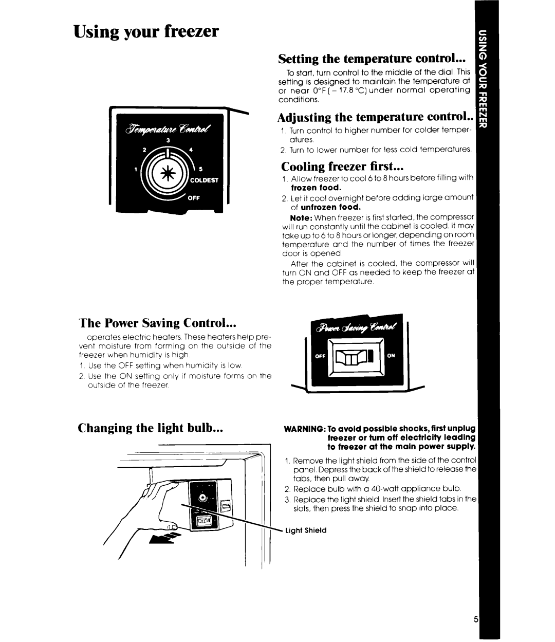 Whirlpool EVISOF manual Using your freezer 