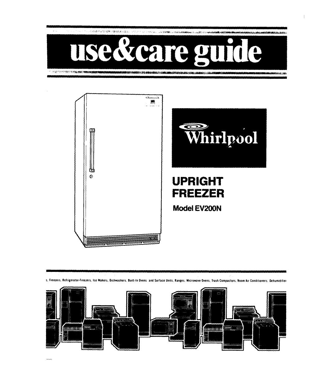 Whirlpool EVZOON manual Upright Freezer 