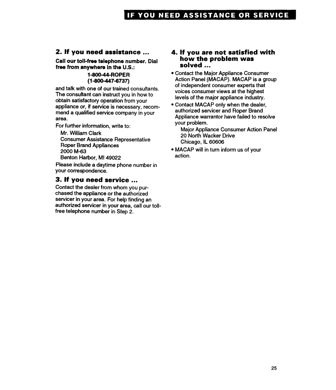 Whirlpool FEP310Y important safety instructions If you need assistance, If you need service 