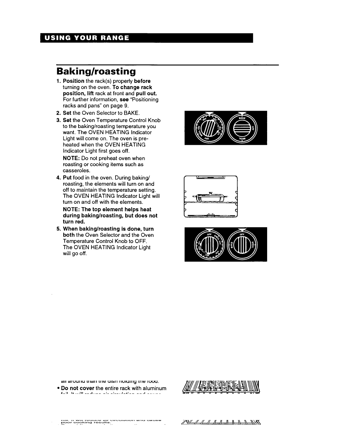 Whirlpool FEP314B important safety instructions Baking/roasting 