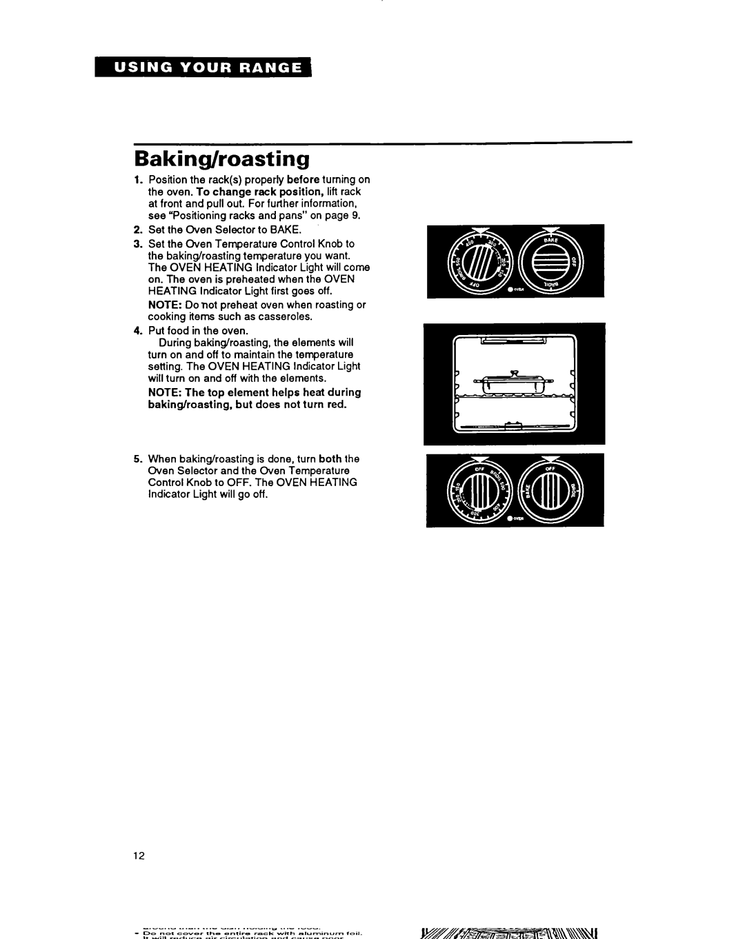 Whirlpool FEP330Y important safety instructions Baking/roasting 