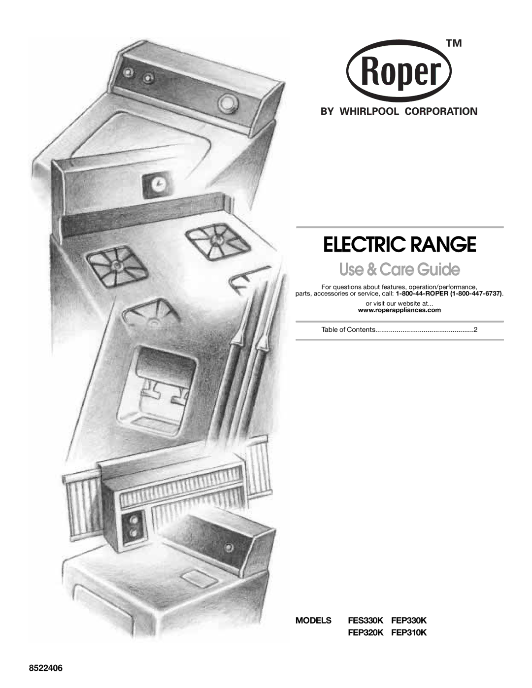 Whirlpool FEP320K, FES330K, FEP330K, FEP310K manual Electric Range, Use & Care Guide 