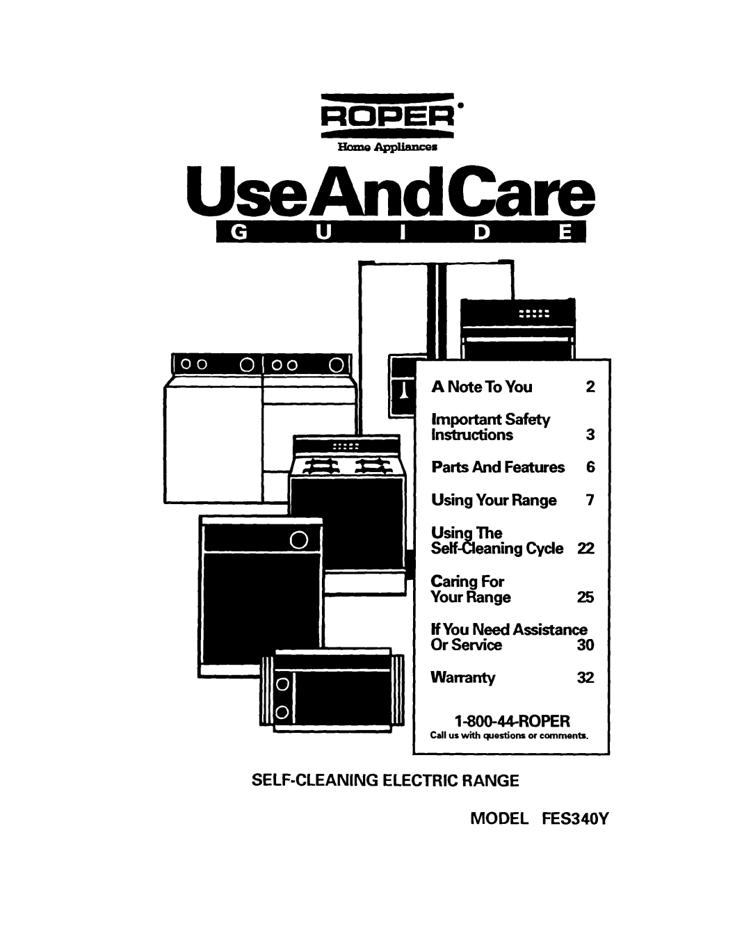 Whirlpool important safety instructions SELF-CLEANING Electric Range Model FES340Y 