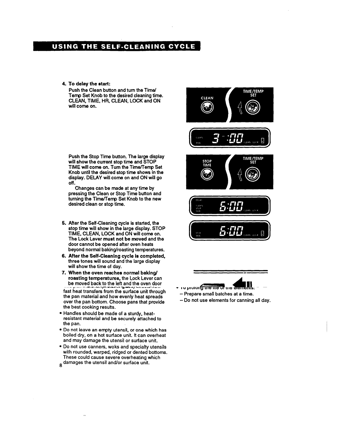 Whirlpool FES340Y important safety instructions To stop the Self-Cleaning cycle at any time 