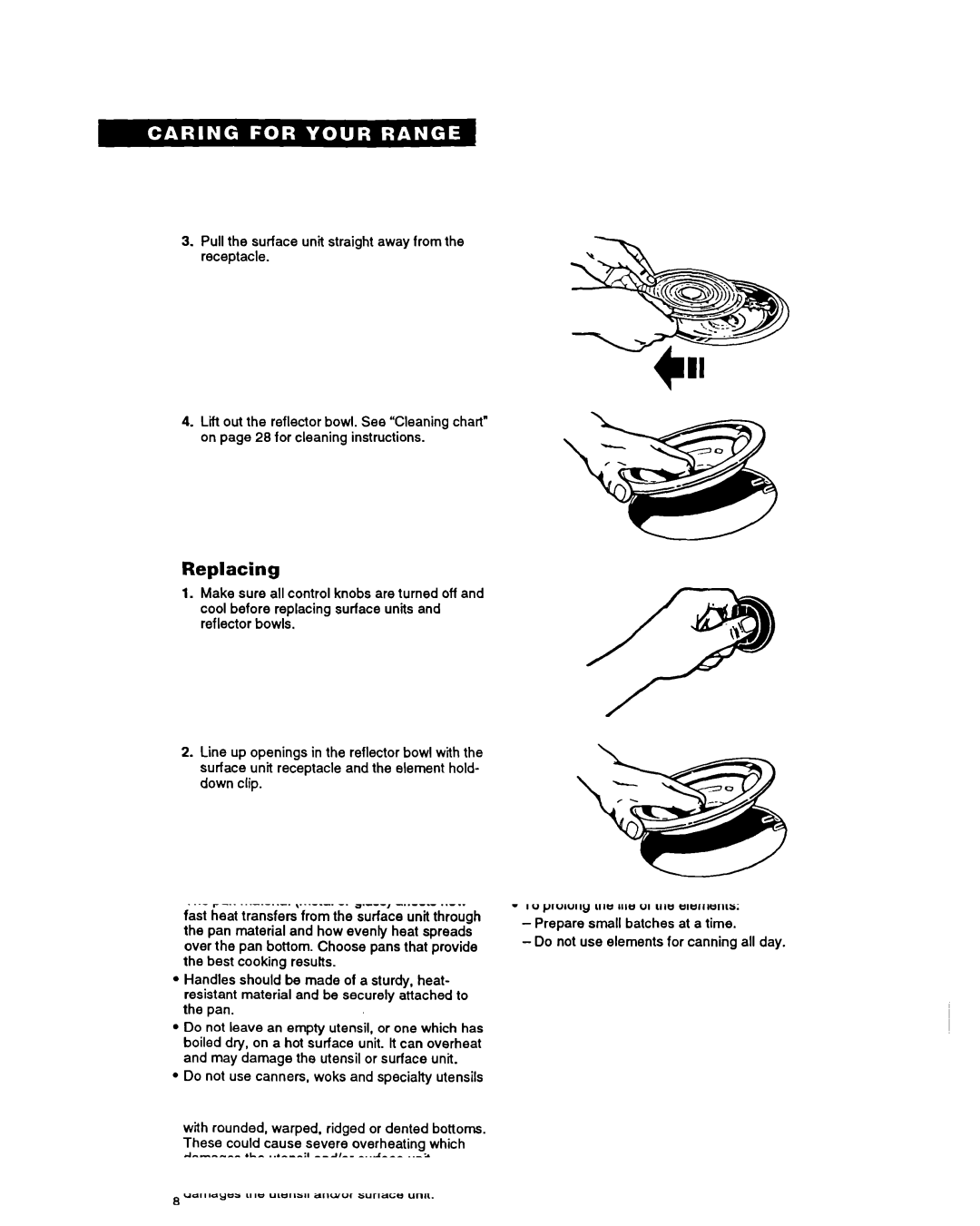 Whirlpool FES340Y important safety instructions Replacing 