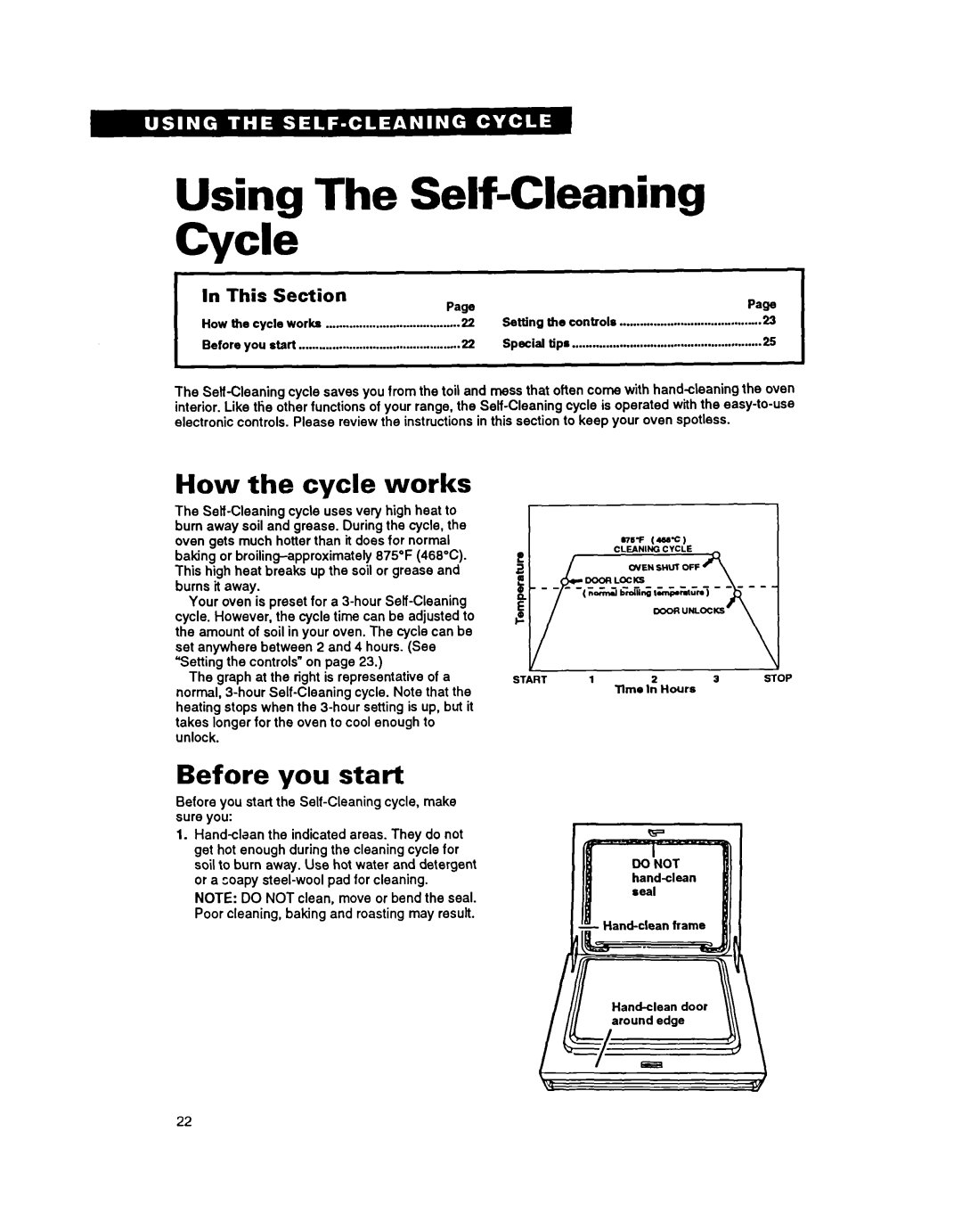Whirlpool FES340Y important safety instructions Using The Self-CleaningCycle, cycle, Before you stat-t, works, This Section 