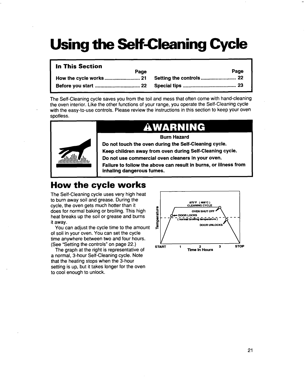 Whirlpool FES364B manual Using the SetfCleaning Cycle, How the cycle works 