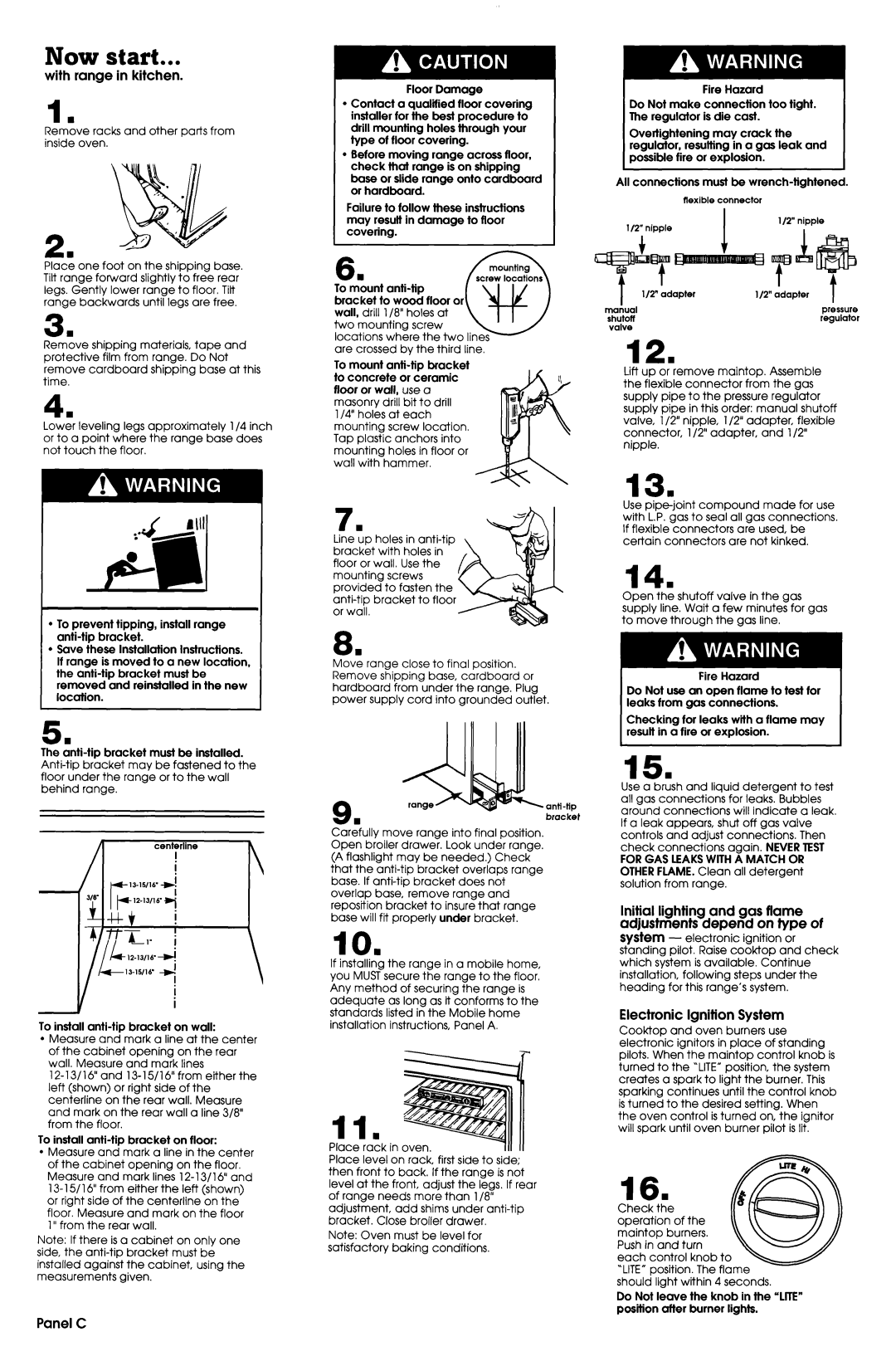 Whirlpool FGP300BL0 manual 
