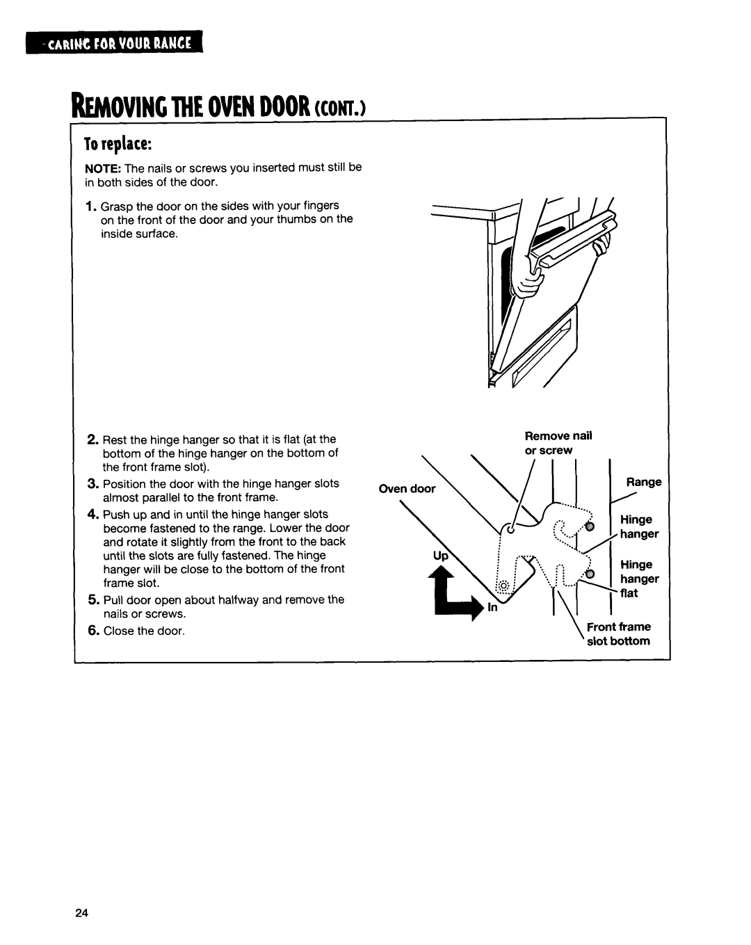 Whirlpool FGS335E warranty KMOVlNCMEOVENDOORcorn, Toreplace 