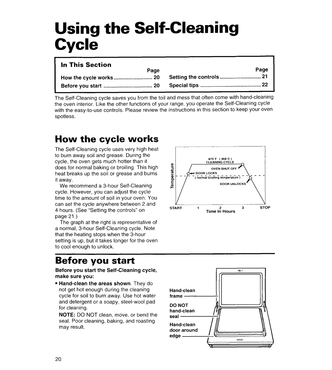 Whirlpool FGS385B Using the Self-Cleaning Cycle, How the cycle works, Before you start, This Section 